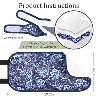 Pedobi Reusable Castor Oil Pack Wrap – Liver Detox, 2pcs, Blue/White