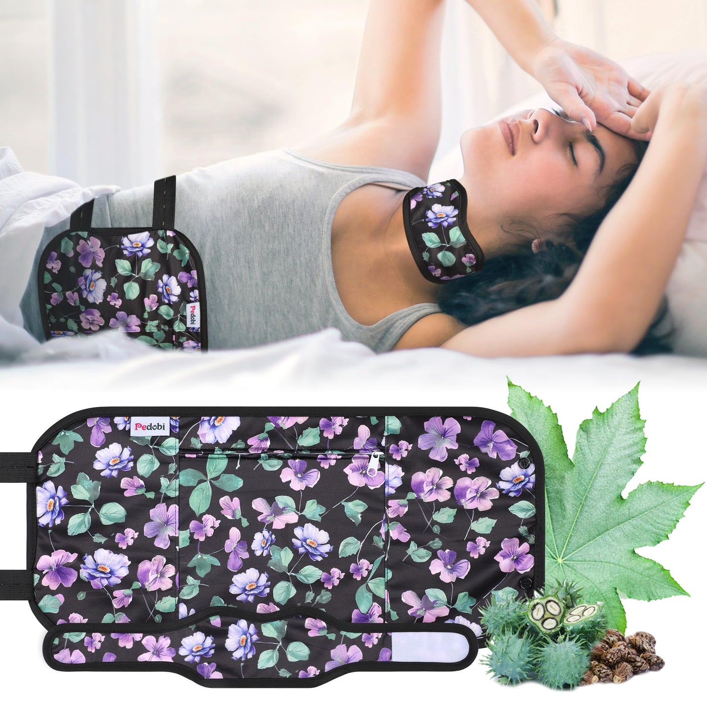 Pedobi 2 Pack Castor Oil Pack Wrap – Organic Cotton, Reusable, Leak-Proof