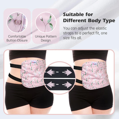 Pedobi 2 Pack Castor Oil Pack Wrap – Organic Cotton, Reusable Leak-Proof for Liver & Thyroid Comfort