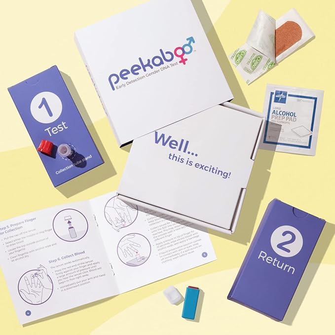 Peekaboo Early Gender Test, at-Home DNA Kit, Over 99% Accurate, All Fees Included, Test As Soon As 6 Weeks
