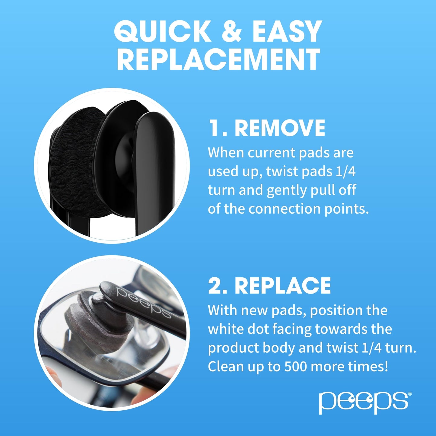 Peeps CarbonKlean Eyeglass Cleaner Pads – NASA-Used Carbon Microfiber