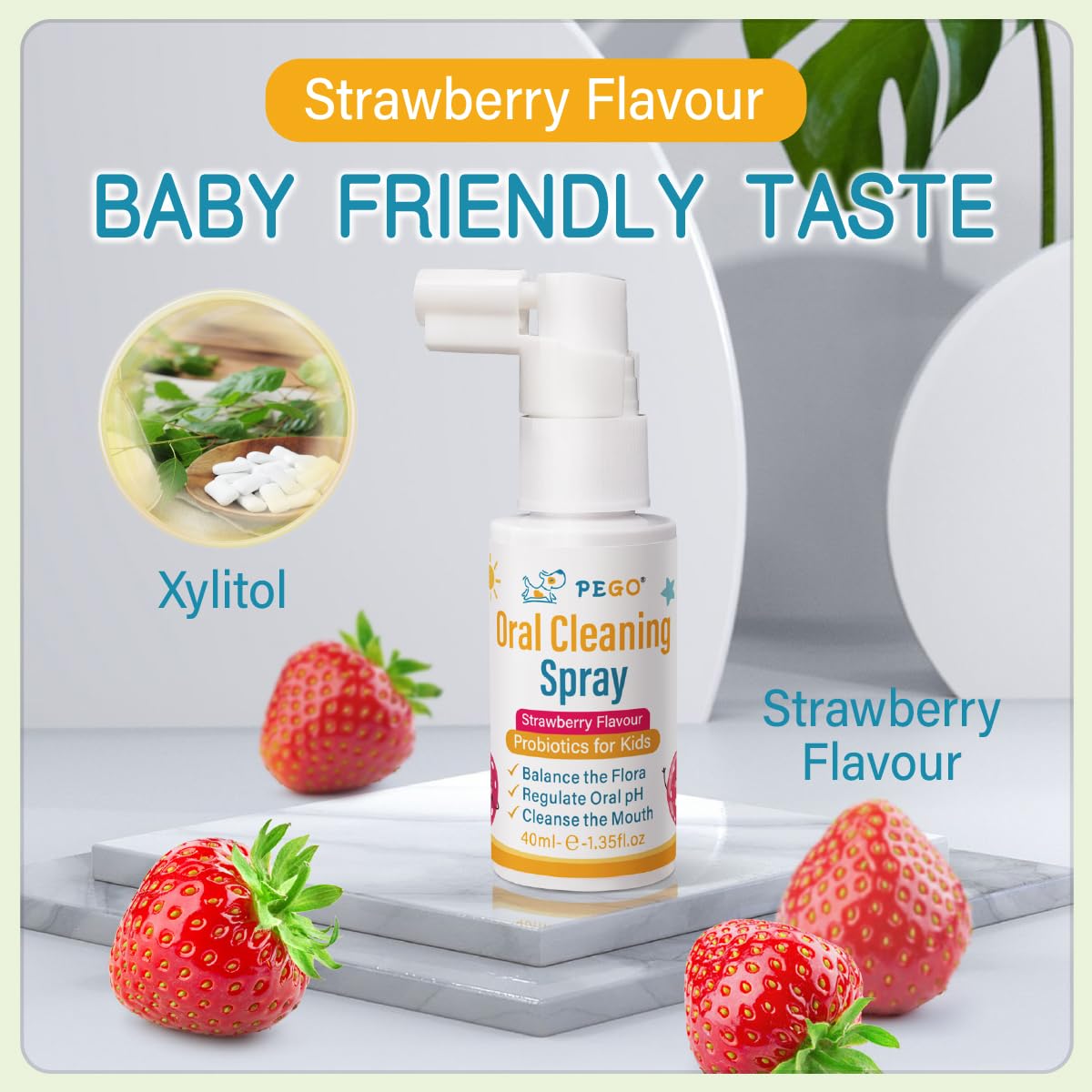 PEGO Kids Oral Spray - Cavity Prevention & Fresh Breath for Newborn to Preschoolers (40ml)