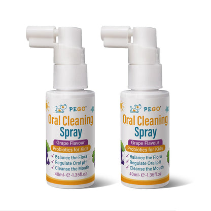 PEGO Kids Oral Spray – Fluoride Free Toddler Care (40ml×2, Grape)