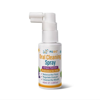 PEGO Kids Oral Spray - Fluoride-Free Toddler Care, Grape Flavor (40ml) | Newborn to Preschoolers