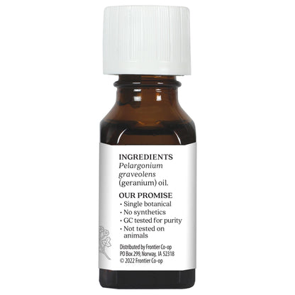 Aura Cacia 100% Pure Geranium Essential Oil | GC/MS Tested for Purity | 15 ml (0.5 fl oz) | Pelargonium graveolens