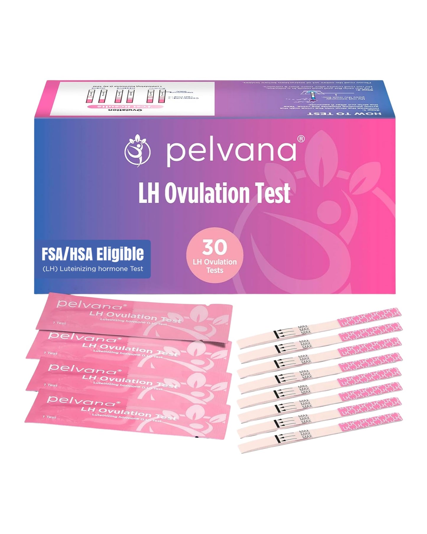 Pelvana 30 LH Ovulation Test Kit - Easy Peak Fertility Tracking, 30 Strips