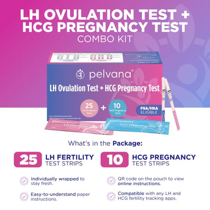 Pelvana Pregnancy & Ovulation Test Strips Combo Kit – 35 Piece At-Home Fertility Tests