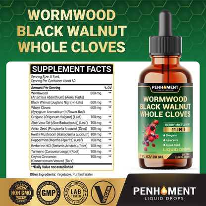 Penhoment 10in1 Wormwood Tincture, Berry Mix – 1 FL OZ (2 Months)