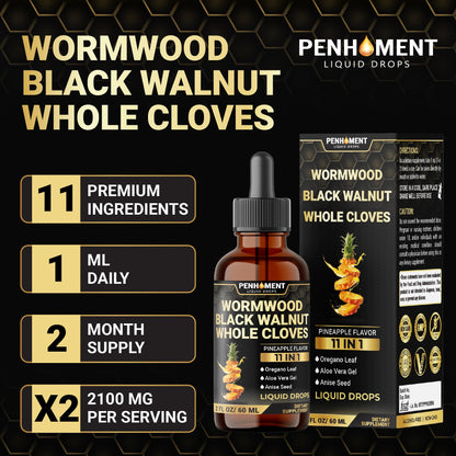 Penhoment 11in1 2100mg Wormwood Drops Pineapple Flavor - 2 oz | 60 Day Supply