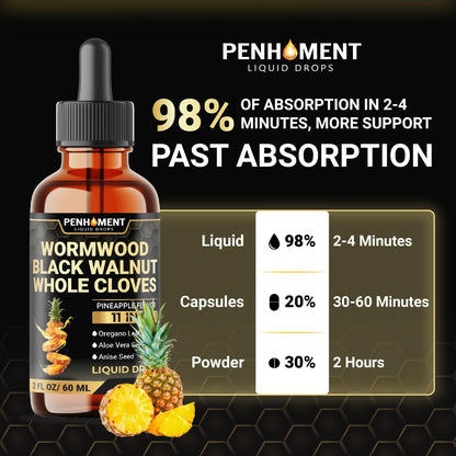 Penhoment 11in1 2100mg Wormwood Drops Pineapple Flavor - 2 oz | 60 Day Supply
