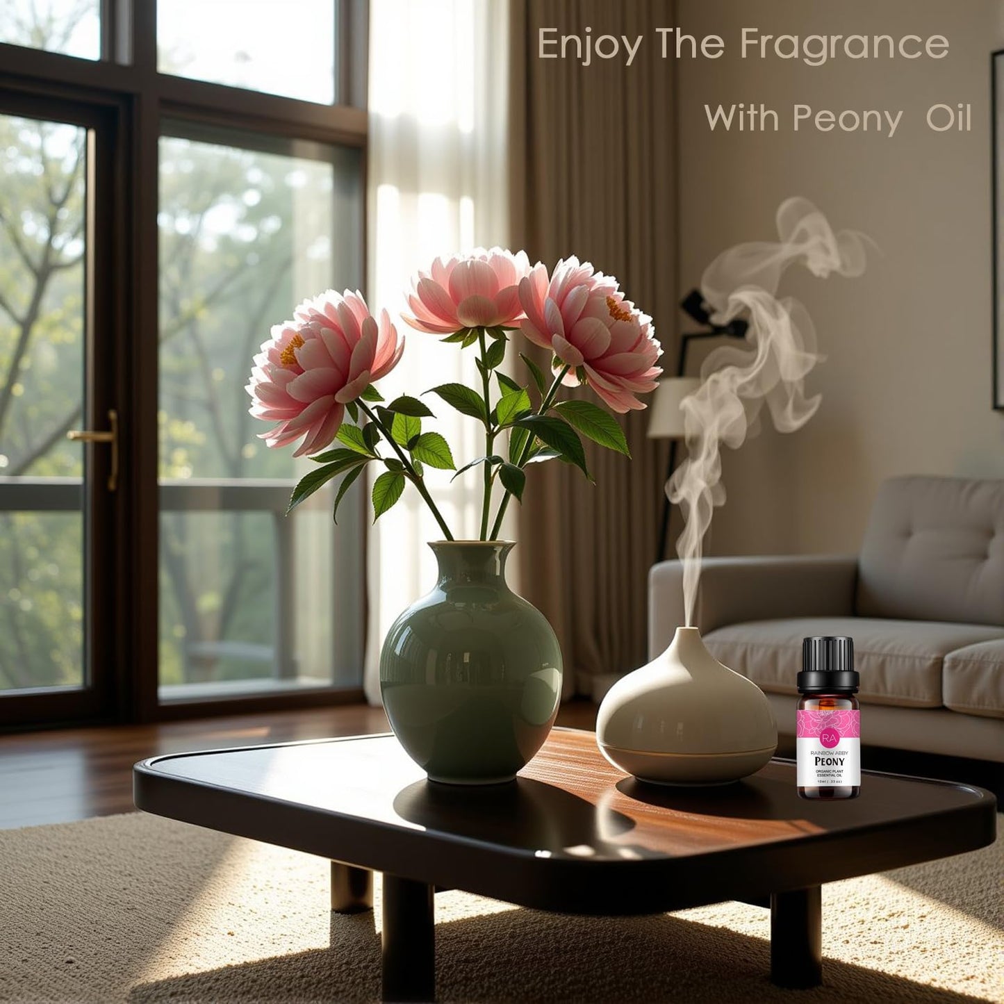 2-Pack Peony Essential Oil – 100% Pure Organic (10ml) for Diffuser & Skincare