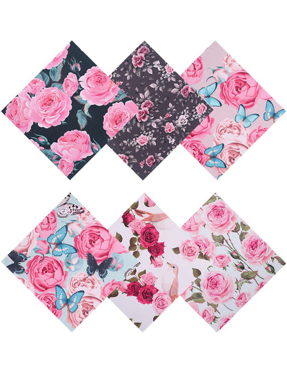 6PCS Thickened Glasses Cleaning Cloths – Floral Microfiber Wipes (Peony)