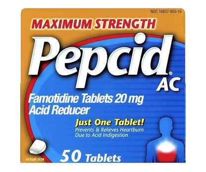 Pepcid AC Maximum Strength Tablets, 100 Count – Acid Reducer for Heartburn