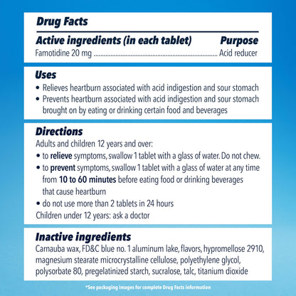 Pepcid AC Maximum Strength Heartburn Relief Tablets - 40 ct, 20 mg Famotidine, Icy Cool Mint