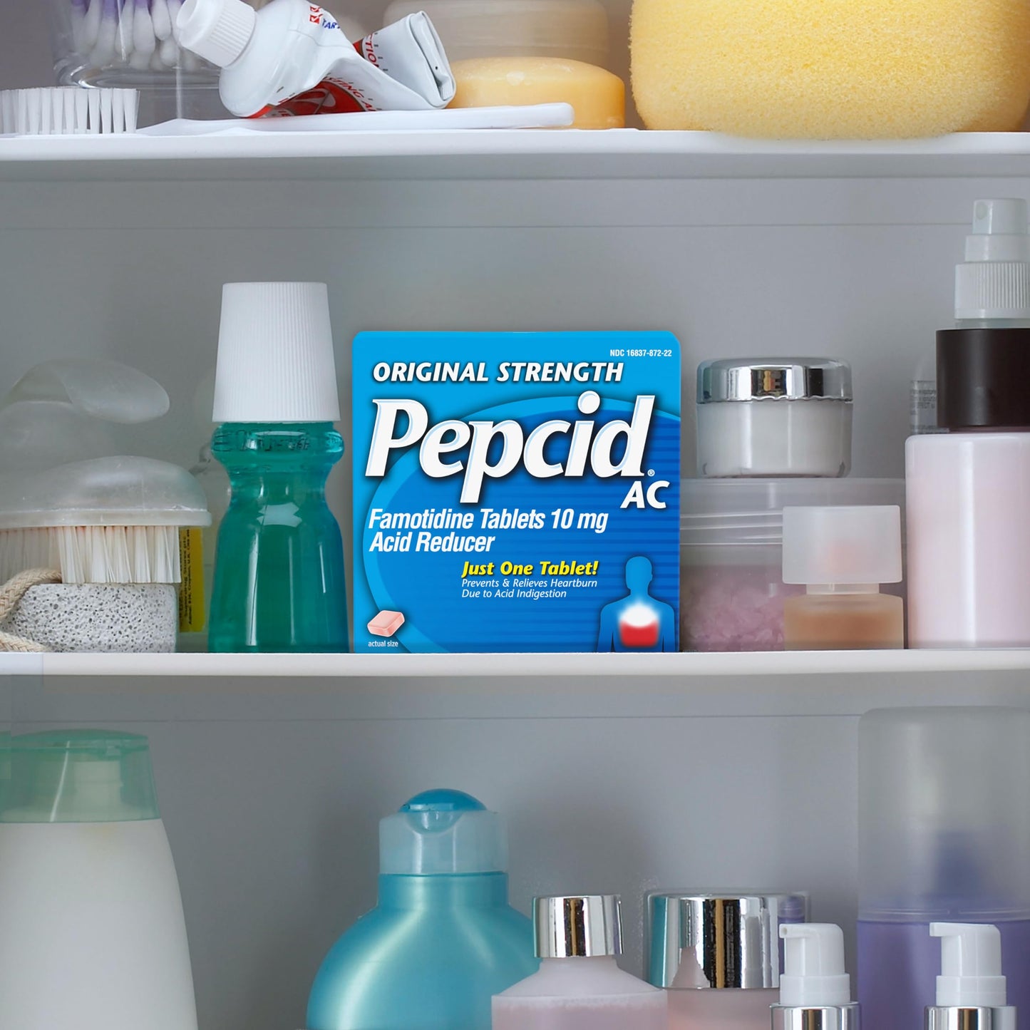Pepcid AC Original Strength 10 mg Tablets – Fast Heartburn Relief, 90 Count