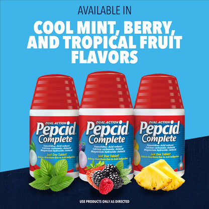 Pepcid Complete Tropical Fruit Chewables – Fast Heartburn Relief (50 ct)