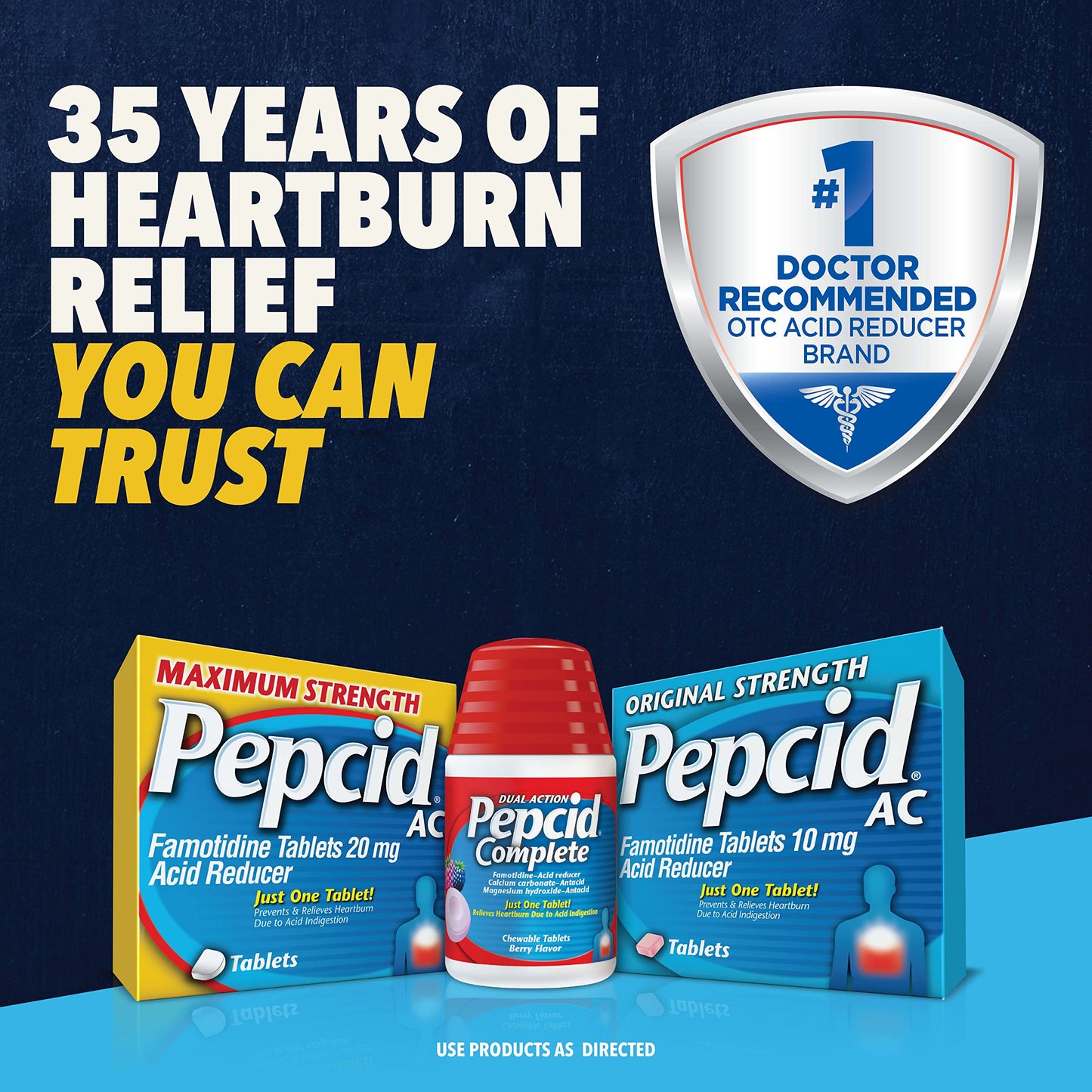 Pepcid Complete Tropical Fruit Chewables – Fast Heartburn Relief (50 ct)