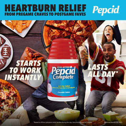 Pepcid Complete Tropical Fruit Chewables – Fast Heartburn Relief (50 ct)