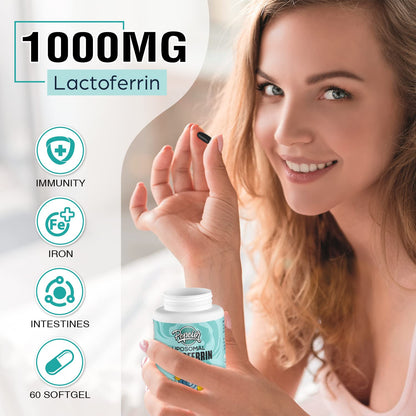 Pepeior Liposomal Bovine Lactoferrin 1000 mg – 60 Softgels (2 Bottles) | Iron Absorption & Immunity