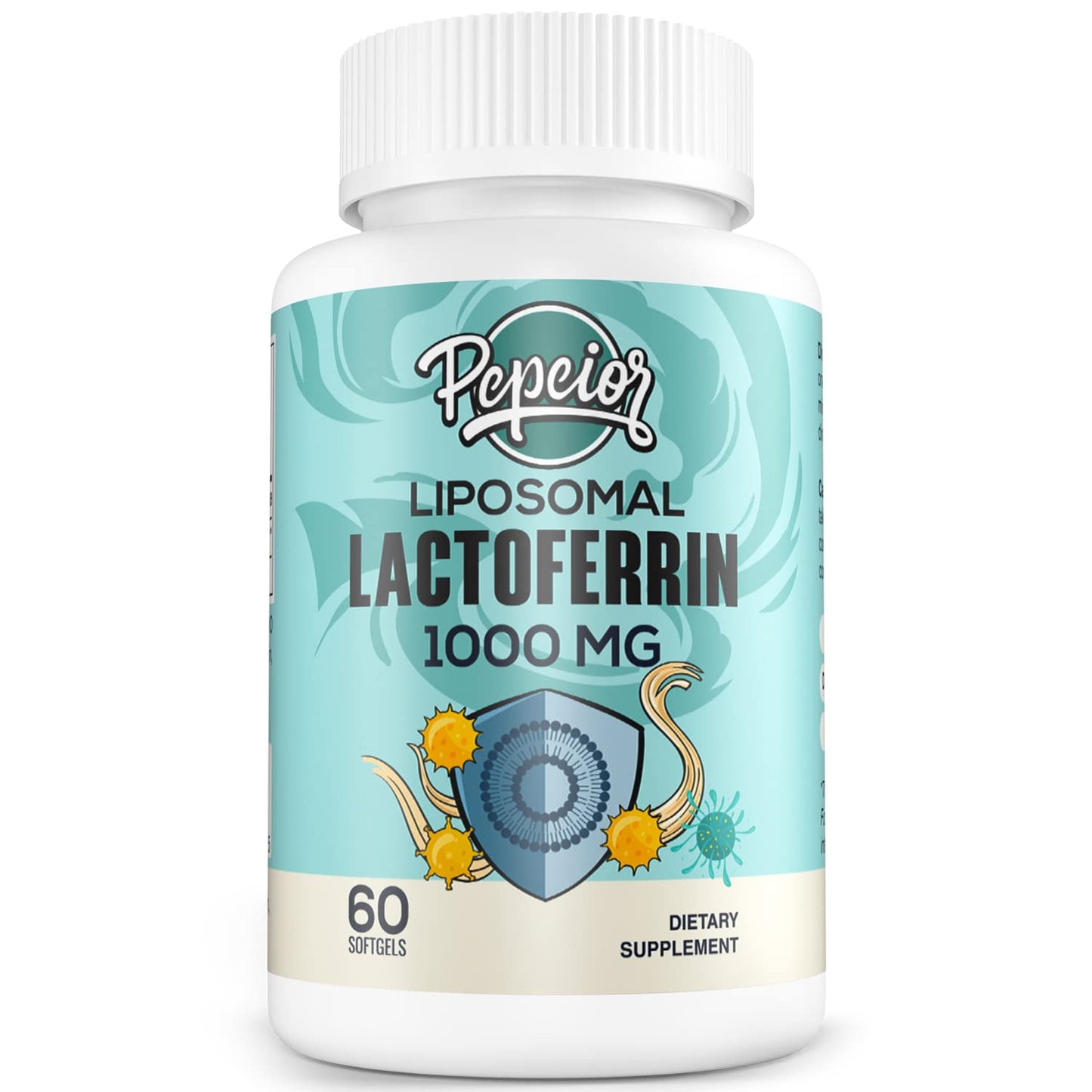 Pepeior Liposomal Bovine Lactoferrin 1000 mg – Immune Support & Iron Absorption, 60 Softgels
