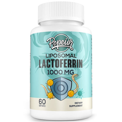 Pepeior Liposomal Bovine Lactoferrin 1000 mg – Immune Support & Iron Absorption, 60 Softgels