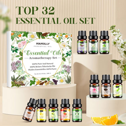 Essential Oils Set 32x5ml - Aromatherapy Kit for Diffuser & Spa