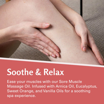 Arnica Sore Muscle Massage Oil with Collagen, Stem Cells & Menthol – Anti-Cellulite, Full-Body, 8 oz | M3 Naturals