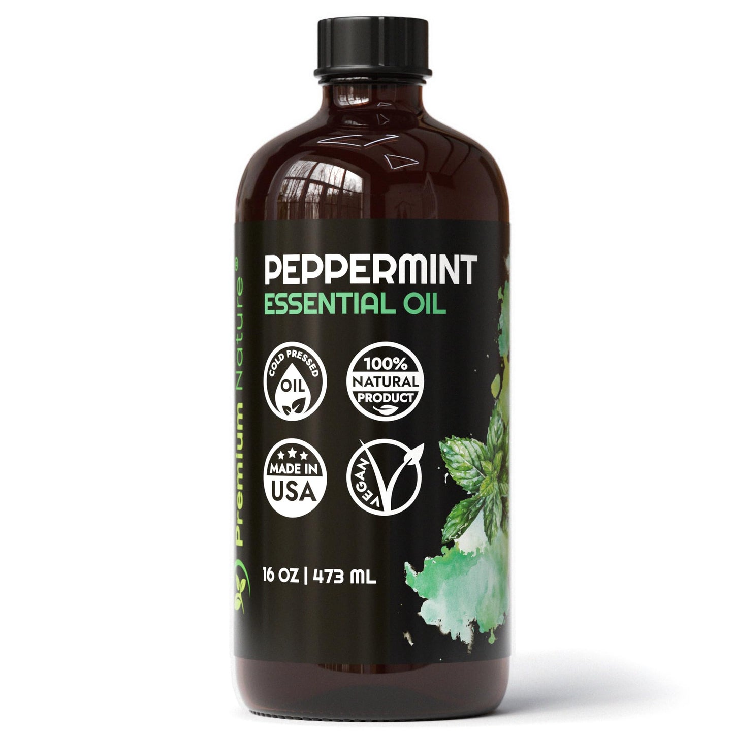 Peppermint Essential Oil 16oz – Organic, Diffuser Aromatherapy, Hair Growth, Skin, Soap Making & Laundry