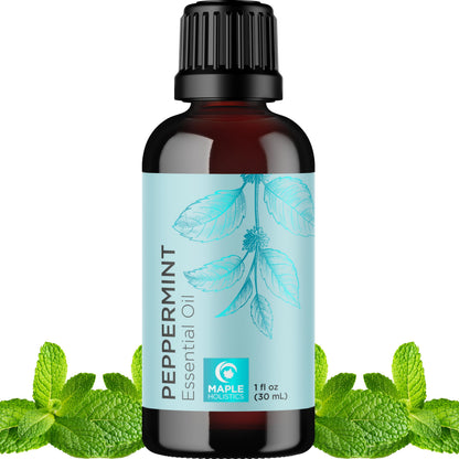 Peppermint Essential Oil – 100% Pure, Undiluted 1oz for Diffusers, Hair, Skin & Nails