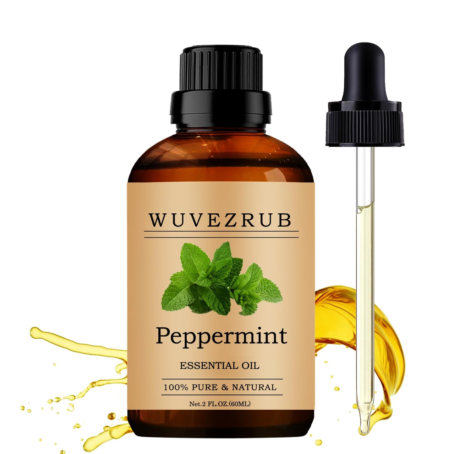 Peppermint Essential Oil 60ml | 100% Pure & Natural for Aromatherapy Diffuser - 2 Fl Oz