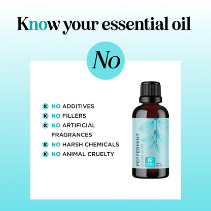 Peppermint Essential Oil – 100% Pure, Undiluted 1oz for Diffusers, Hair, Skin & Nails