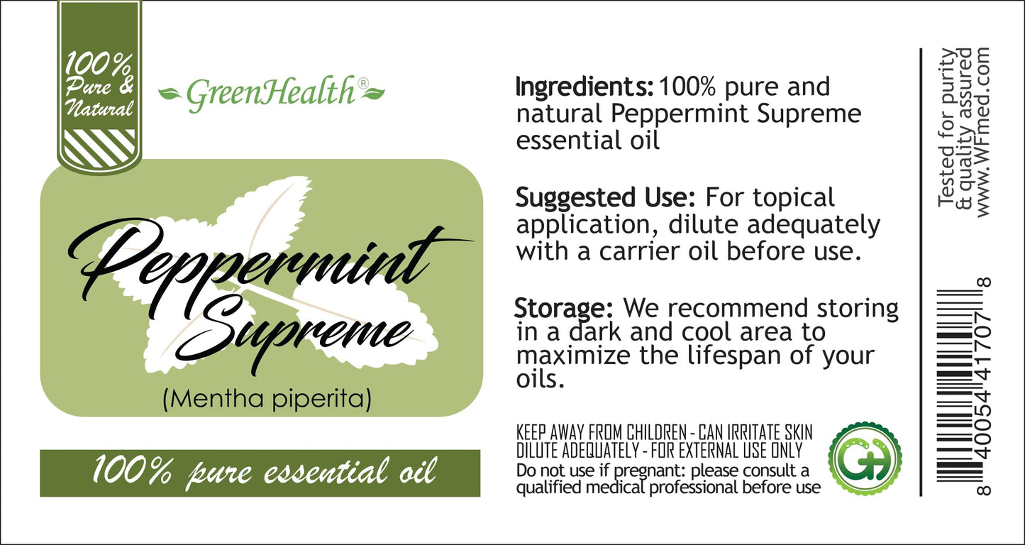 Peppermint Essential Oil 8 oz – Pure Mentha Piperita | GreenHealth