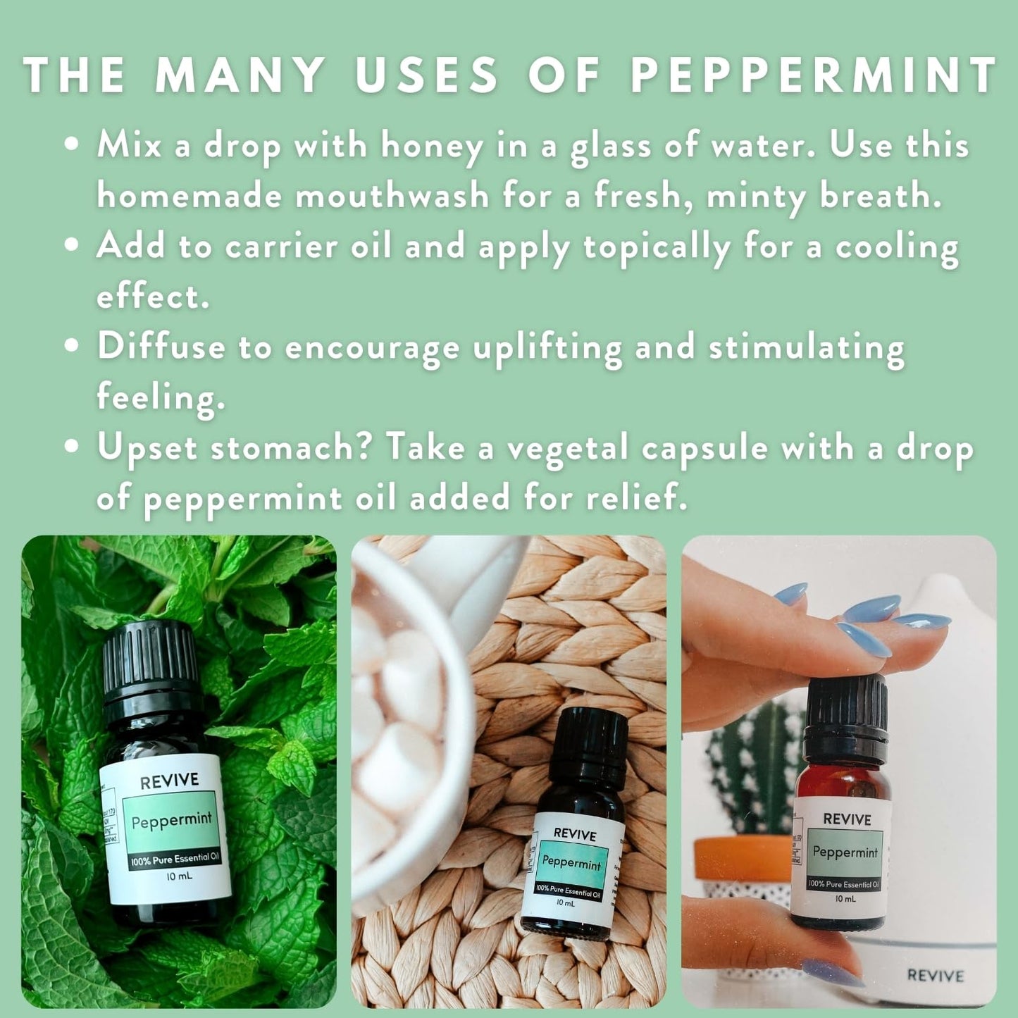 Peppermint Essential Oil 120mL by Revive – 100% Pure Therapeutic Grade