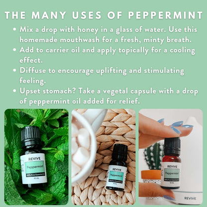Peppermint Essential Oil 120mL by Revive – 100% Pure Therapeutic Grade