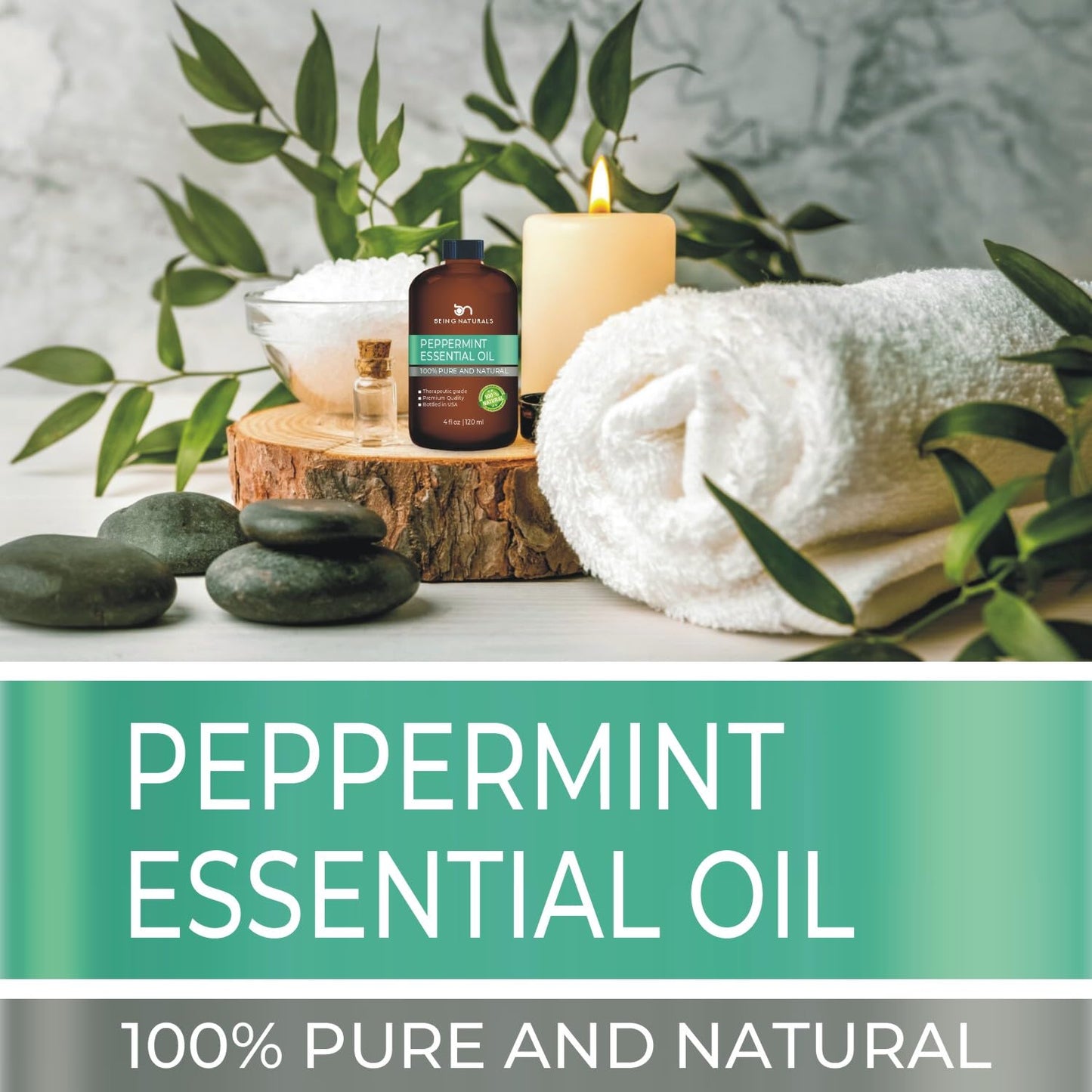 Peppermint Essential Oil - 4 oz, 100% Pure & Natural, Premium Therapeutic Grade with Glass Dropper