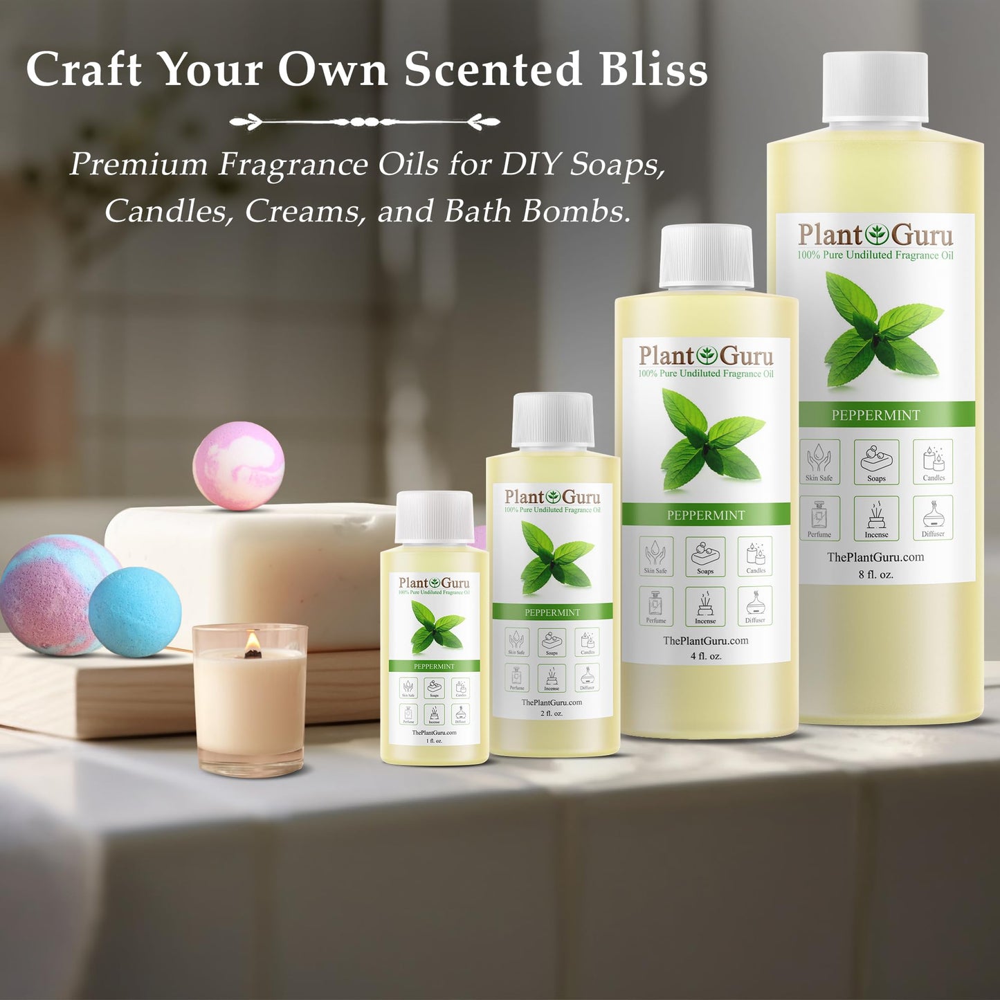 Peppermint Fragrance Oil 8 fl oz. | DIY Soap, Candles, Bath Bombs & More