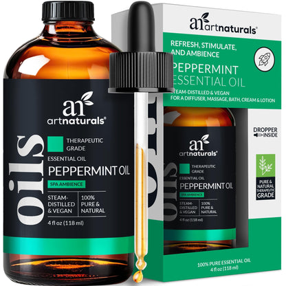 artnaturals Peppermint Essential Oil 4oz – 100% Pure Therapeutic Grade (Mentha piperita)