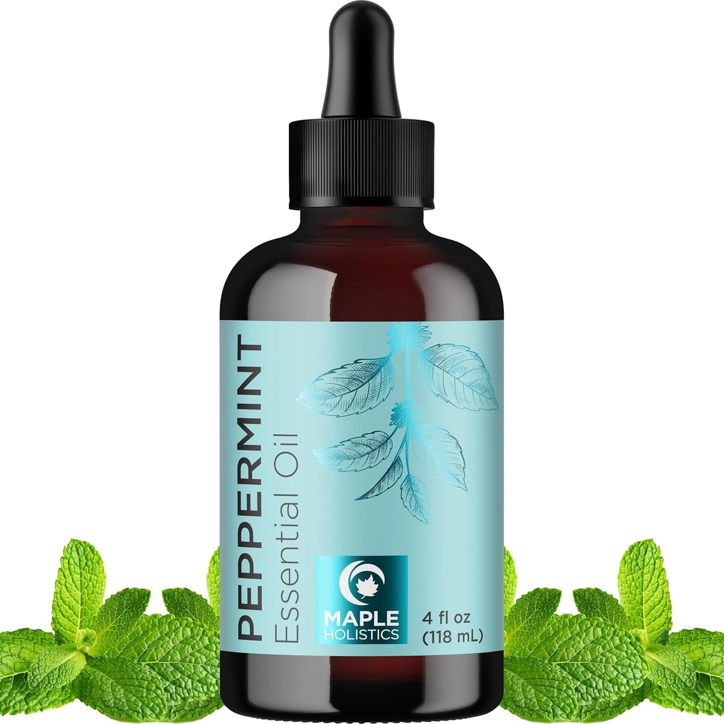 Peppermint Essential Oil for Diffusers – 4oz | 100% Pure Mint Oil for Hair, Skin & Nails