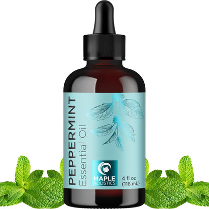Peppermint Essential Oil for Diffusers – 4oz | 100% Pure Mint Oil for Hair, Skin & Nails