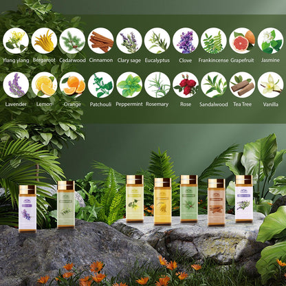 Pure Essential Oils for Diffusers – 20 Scents, 5 mL Bottles (Tea Tree, Lavender, Lemon, Peppermint, Eucalyptus, Cinnamon, Rose) for Home, Skin, Candle and Soap Making