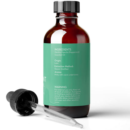 Pure Body Naturals Peppermint Essential Oil - 4 Fl Oz, 100% Pure & Undiluted