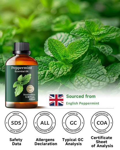 Peppermint Essential Oil – Pure Natural Peppermint Oil for Diffuser, Aromatherapy (3.38 fl oz)