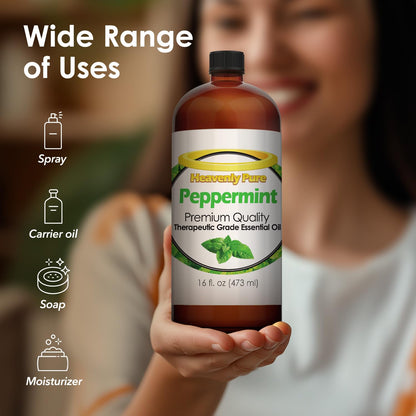 Heavenly Pure Peppermint Essential Oil (16 OZ Bulk) – Natural Mint Aroma for Aromatherapy