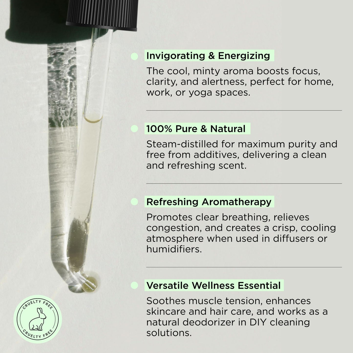 Hatch Holistic Peppermint Essential Oil - 1oz | Pure Peppermint Oil for Diffusers, Aromatherapy, Skincare
