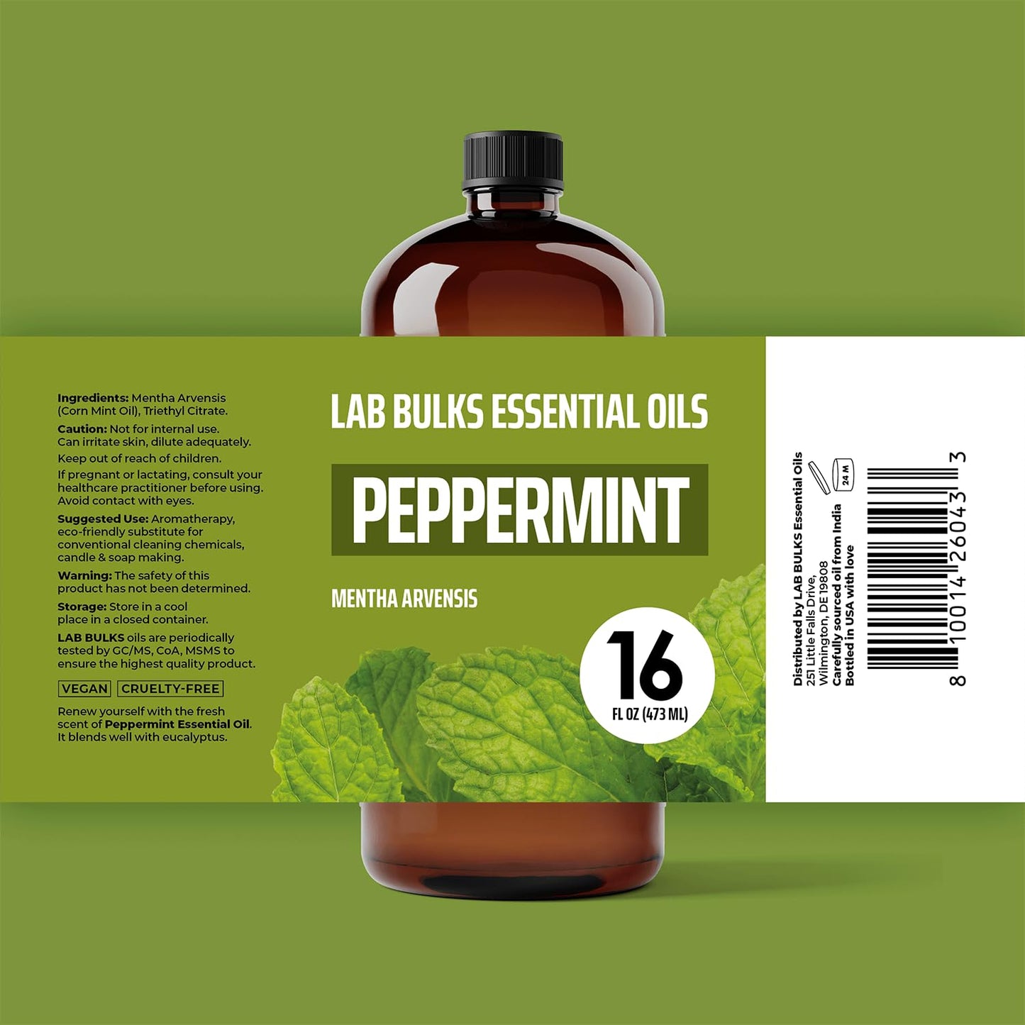 Lab Bulks Peppermint Essential Oil 16oz 2-Pack – Diffusers & Cleaning
