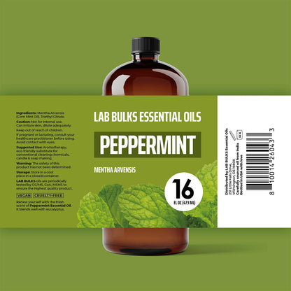 Lab Bulks Peppermint Essential Oil 16oz 2-Pack – Diffusers & Cleaning