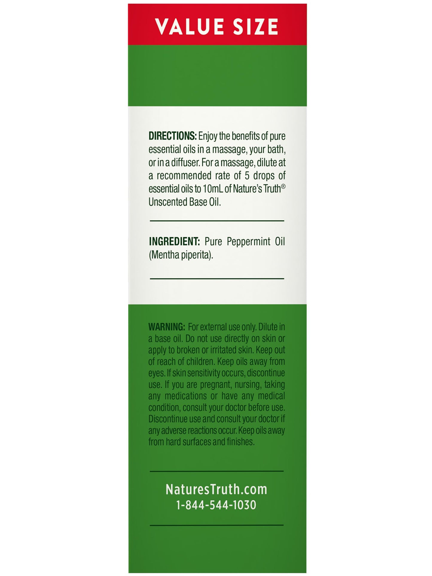 Nature's Truth Peppermint Essential Oil Pure – 2 fl oz | Diffuser & Aromatherapy