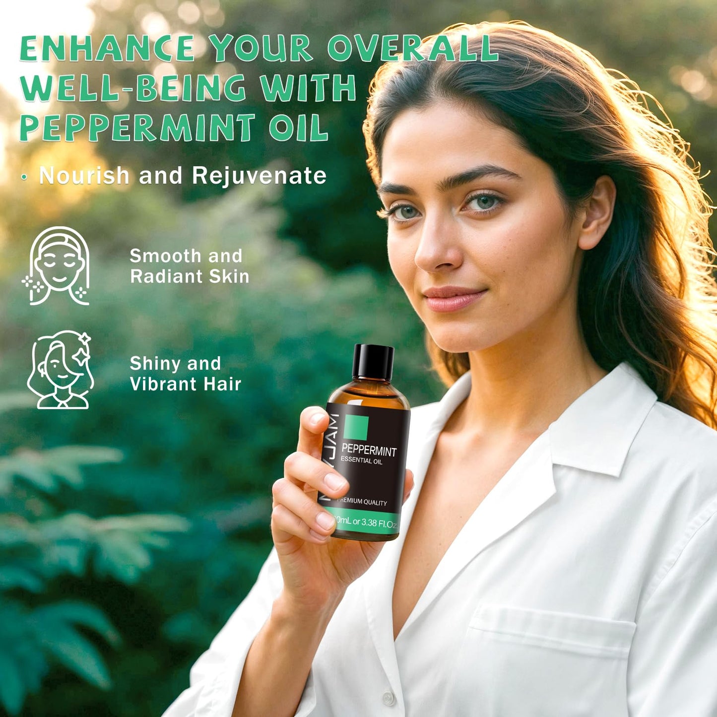 Peppermint Essential Oil 3.38 Fl Oz – Premium Grade for Diffuser, Skin & Hair Care