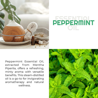 Peppermint Essential Oil 16oz – Organic, Diffuser Aromatherapy, Hair Growth, Skin, Soap Making & Laundry