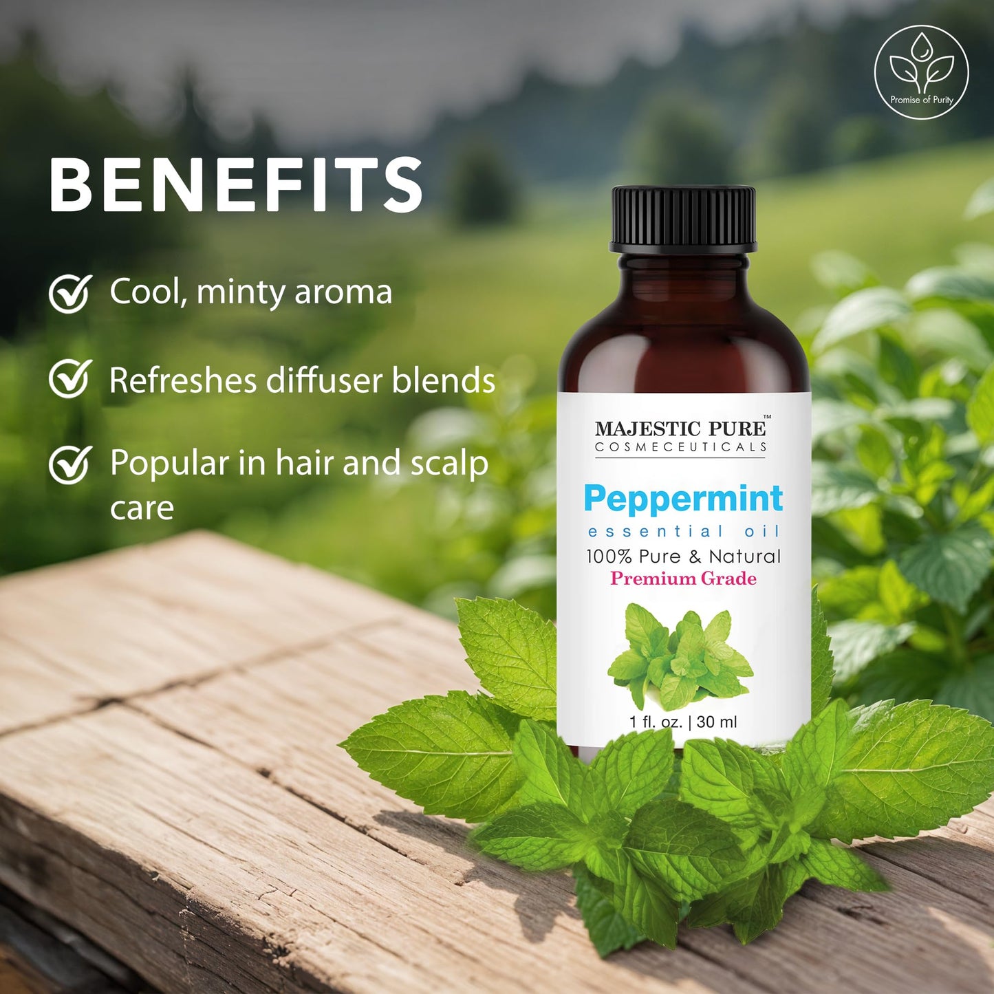 Majestic Pure Peppermint Essential Oil - 100% Pure & Natural, 1 Fl Oz